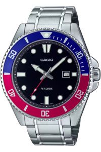 Reloj de pulsera CASIO Collection - MDV-107D-1A3 correa color: Gris plata Dial Negro Hombre