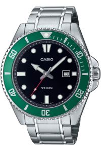 Reloj de pulsera CASIO Collection - MDV-107D-3AVEF correa color: Gris plata Dial Negro Hombre