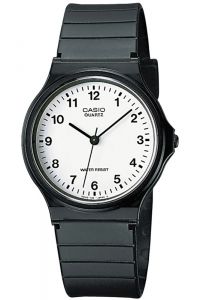 Reloj Casio MQ-24-7BLLEG Resina correa color: Negro Dial Blanco Analógico Hombre