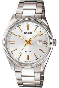 Reloj de pulsera CASIO Collection - MTP-1302D-7A2 correa color: Gris plata Dial Blanco Hombre
