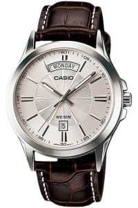Reloj de pulsera CASIO Collection - MTP-1381L-7A correa color: Negro Dial Gris plata Hombre