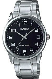 Reloj de pulsera CASIO Collection - MTP-V001D-1B correa color: Gris plata Dial Negro Hombre