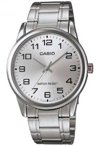 Reloj de pulsera CASIO Collection - MTP-V001D-7B correa color: Gris plata Dial Blanco Hombre