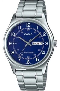 Reloj de pulsera CASIO Collection - MTP-V006D-2B correa color: Gris plata Dial Azul Hombre