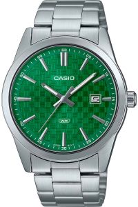 Reloj de pulsera CASIO Collection - MTP-VD03D-3A1 correa color: Gris plata Dial Verde botella Hombre