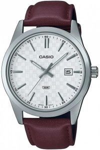 Reloj de pulsera CASIO Collection - MTP-VD03L-5A correa color: Chocolate Dial Blanco Hombre