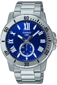 Reloj de pulsera CASIO Collection - MTP-VD200D-2B correa color: Gris plata Dial Azul Hombre