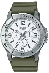 Reloj de pulsera CASIO Collection - MTP-VD300-3B correa color: Verde oliva Dial Blanco Hombre