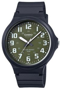 Reloj de pulsera CASIO Collection - MW-240-3B correa color: Negro Dial Verde oliva Hombre