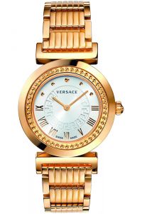 Reloj de pulsera Versace - P5Q80D001S080 correa color: Oro rosa Dial Gris plata Mujer