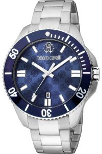 Reloj de pulsera Roberto Cavalli - RC5G013M0095 correa color: Gris plata Dial Azul noche Hombre