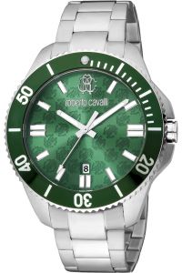 Reloj de pulsera Roberto Cavalli - RC5G013M0105 correa color: Gris plata Dial Verde botella Hombre