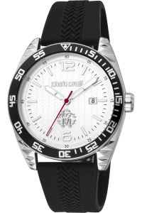 Reloj de pulsera Roberto Cavalli - RC5G018P0015 correa color: Negro Dial Gris plata Hombre