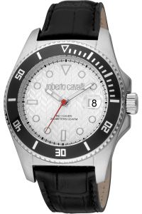 Reloj de pulsera Roberto Cavalli - RC5G042L0015 correa color: Negro Dial Gris plata Hombre