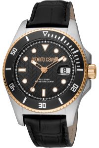 Reloj de pulsera Roberto Cavalli - RC5G042L0035 correa color: Negro Dial Negro Hombre