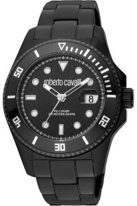 Reloj de pulsera Roberto Cavalli - RC5G042M0065 correa color: Negro Dial Negro Hombre