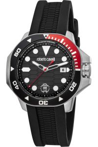 Reloj de pulsera Roberto Cavalli - RC5G044P0065 correa color: Negro Dial Negro Hombre