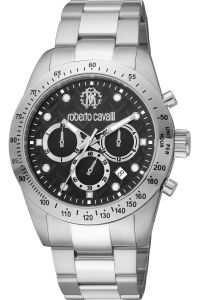 Reloj de pulsera Roberto Cavalli - RC5G046M0045 correa color: Gris plata Dial Negro Hombre