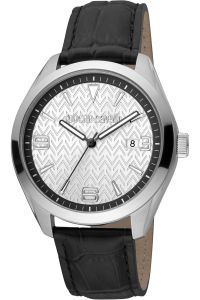 Reloj de pulsera Roberto Cavalli - RC5G048L0015 correa color: Negro Dial Gris plata Hombre