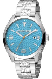 Reloj de pulsera Roberto Cavalli - RC5G048M0055 correa color: Gris plata Dial Azul luminoso Hombre
