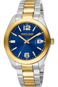 Reloj de pulsera Roberto Cavalli - RC5G051M0075 correa color: Oro amarillo Dial Azul noche Hombre