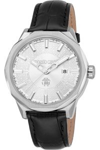 Reloj de pulsera Roberto Cavalli - RC5G086L0015 correa color: Negro Dial Gris plata Hombre