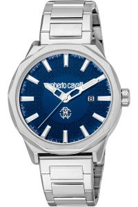 Reloj de pulsera Roberto Cavalli - RC5G086M0055 correa color: Gris plata Dial Azul noche Hombre