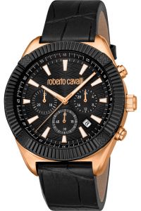 Reloj de pulsera Roberto Cavalli - RC5G088L0045 correa color: Negro Dial Negro Hombre