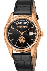 Reloj de pulsera Roberto Cavalli - RC5G091L0035 correa color: Negro Dial Negro Hombre