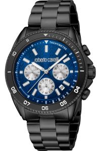 Reloj de pulsera Roberto Cavalli - RC5G099M0055 correa color: Negro Dial Azul noche Hombre