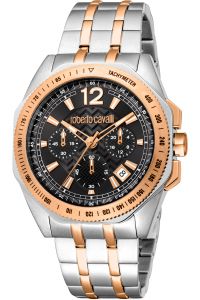Reloj de pulsera Roberto Cavalli - RC5G100M0085 correa color: Oro rosa Dial Negro Hombre