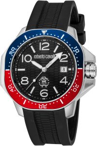 Reloj de pulsera Roberto Cavalli - RC5G101P0025 correa color: Negro Dial Negro Hombre