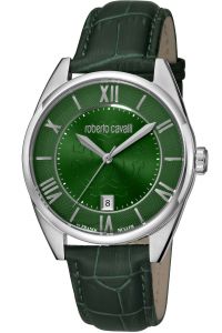 Reloj de pulsera Roberto Cavalli by Franck Muller - RV1G087L0036 correa color: Verde botella Dial Verde botella Hombre
