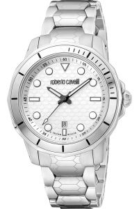 Reloj de pulsera Roberto Cavalli by Franck Muller - RV1G159M0051 correa color: Gris plata Dial Gris plata Hombre