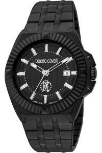Reloj de pulsera Roberto Cavalli by Franck Muller - RV1G181M0071 correa color: Negro Dial Negro Hombre