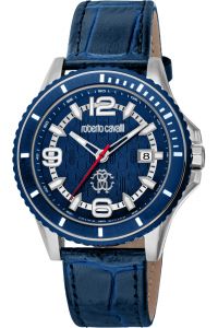 Reloj de pulsera Roberto Cavalli by Franck Muller - RV1G217L0021 correa color: Azul noche Dial Azul noche Hombre