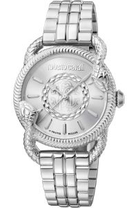 Reloj de pulsera Roberto Cavalli by Franck Muller - RV1L126M1011 correa color: Gris plata Dial Gris plata Mujer