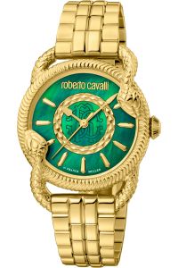 Reloj de pulsera Roberto Cavalli by Franck Muller - RV1L126M1041 correa color: Oro amarillo Dial Mother of Pearl Nácar Verde Mujer
