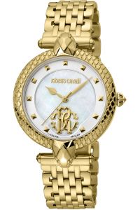 Reloj de pulsera Roberto Cavalli by Franck Muller - RV1L130M0051 correa color: Oro amarillo Dial Mother of Pearl Nácar Blanco antiguo Mujer