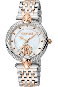 Reloj de pulsera Roberto Cavalli by Franck Muller - RV1L130M0081 correa color: Oro rosa Gris plata Dial Mother of Pearl Nácar Blanco antiguo Mujer