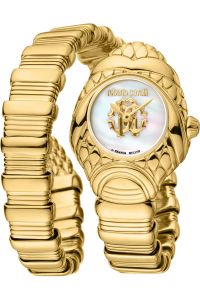 Reloj de pulsera Roberto Cavalli by Franck Muller - RV1L162M0021 correa color: Oro amarillo Dial Mother of Pearl Nácar Blanco antiguo Mujer