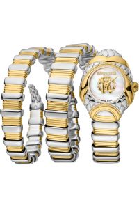 Reloj de pulsera Roberto Cavalli by Franck Muller - RV1L163M0051 correa color: Oro amarillo Gris plata Dial Mother of Pearl Nácar Blanco antiguo Mujer