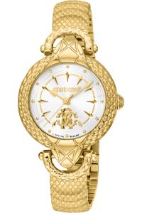 Reloj de pulsera Roberto Cavalli by Franck Muller - RV1L165M0051 correa color: Oro amarillo Dial Gris plata Mujer