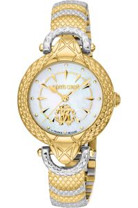Reloj de pulsera Roberto Cavalli by Franck Muller - RV1L165M0081 correa color: Oro amarillo Gris plata Dial Mother of Pearl Nácar Blanco antiguo Mujer