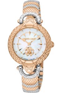 Reloj de pulsera Roberto Cavalli by Franck Muller - RV1L165M0101 correa color: Oro rosa Gris plata Dial Mother of Pearl Nácar Blanco antiguo Mujer