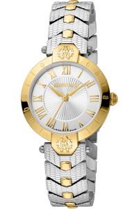 Reloj de pulsera Roberto Cavalli by Franck Muller - RV1L166M0081 correa color: Oro amarillo Gris plata Dial Gris plata Mujer