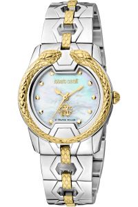 Reloj de pulsera Roberto Cavalli by Franck Muller - RV1L168M0051 correa color: Oro amarillo Gris plata Dial Mother of Pearl Nácar Blanco antiguo Mujer