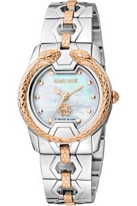 Reloj de pulsera Roberto Cavalli by Franck Muller - RV1L168M0071 correa color: Oro rosa Gris plata Dial Mother of Pearl Nácar Blanco antiguo Mujer