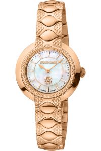 Reloj de pulsera Roberto Cavalli by Franck Muller - RV1L180M0041 correa color: Oro rosa Dial Mother of Pearl Nácar Blanco antiguo Mujer