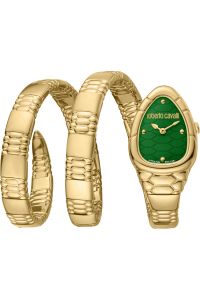 Reloj de pulsera Roberto Cavalli by Franck Muller - RV1L186M0031 correa color: Oro amarillo Dial Verde botella Mujer
